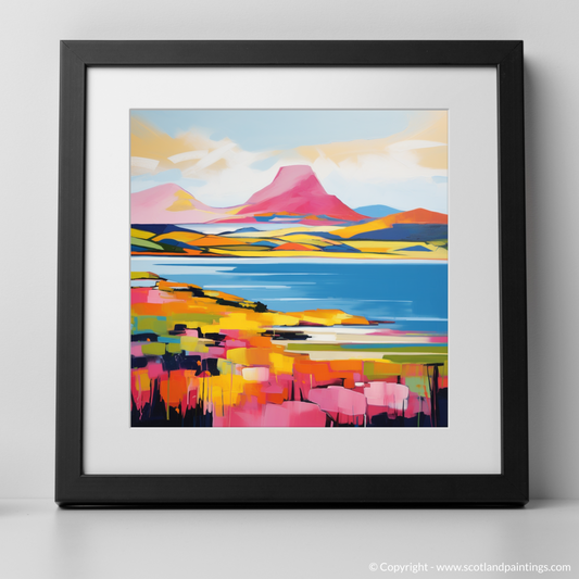 Art Print of Isle of Arran, Firth of Clyde in summer with a black frame