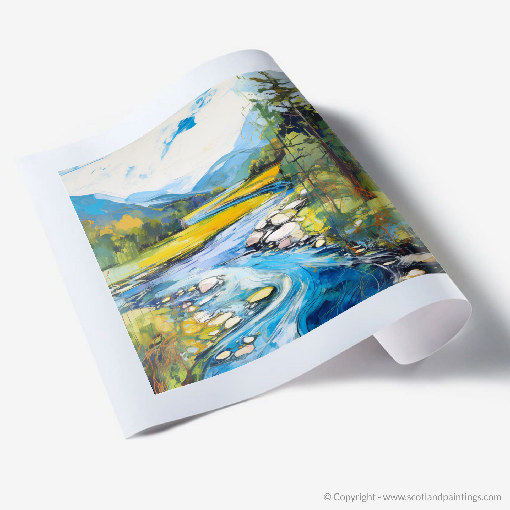 Art Print of River Orchy, Argyll and Bute in summer