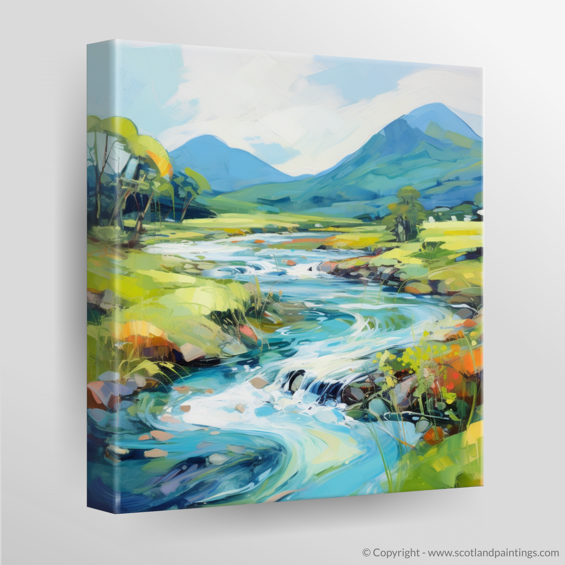 Canvas Print of River Etive, Argyll and Bute in summer