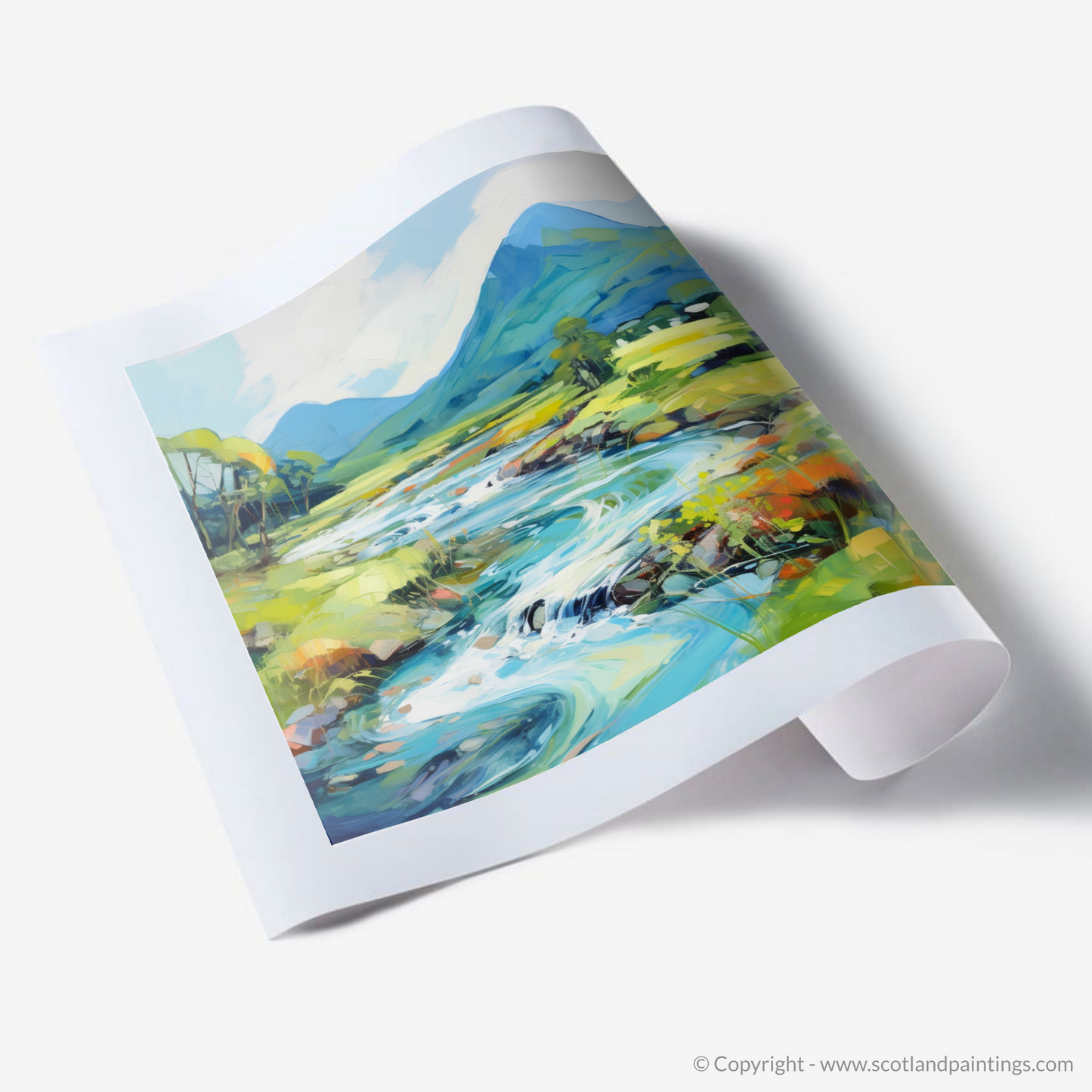 Art Print of River Etive, Argyll and Bute in summer