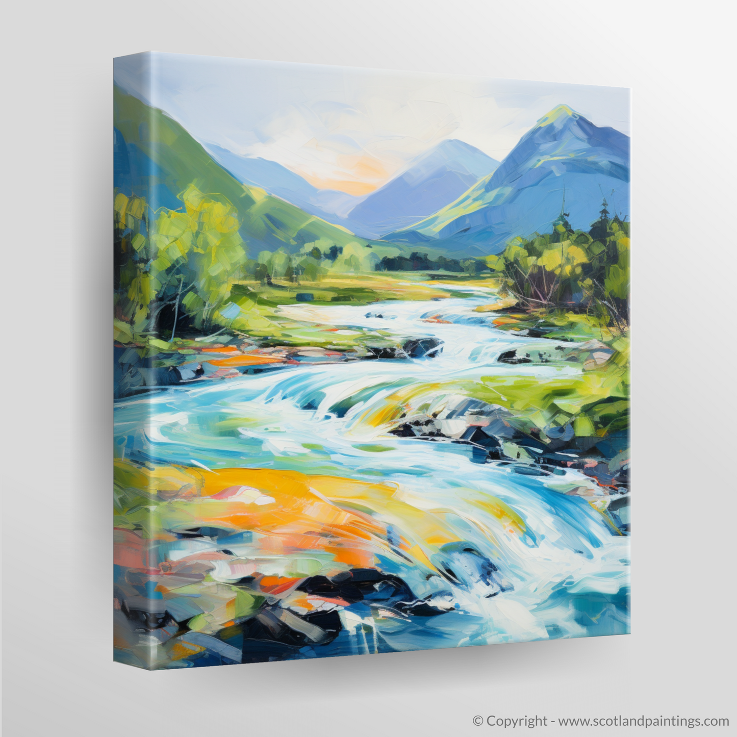 Canvas Print of River Etive, Argyll and Bute in summer