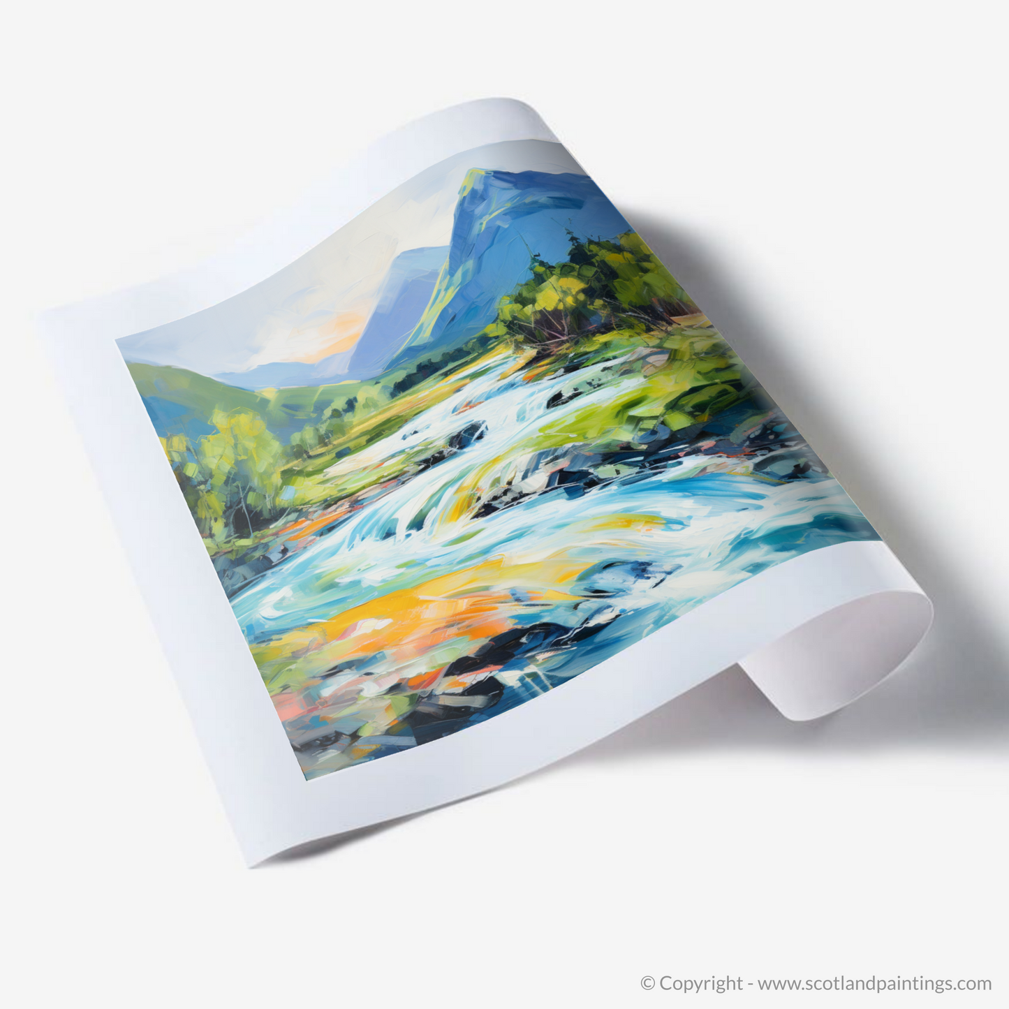 Art Print of River Etive, Argyll and Bute in summer