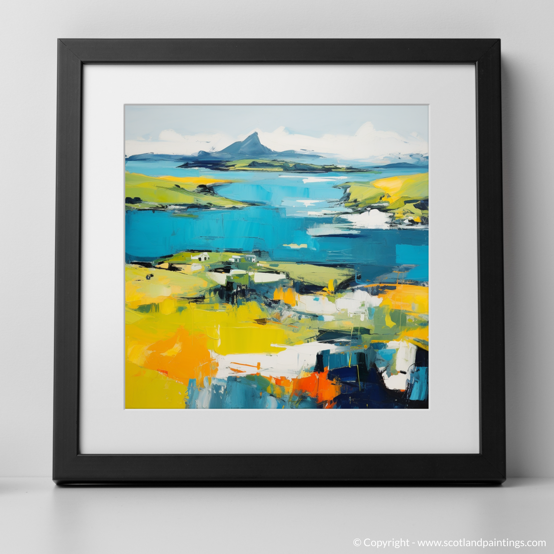 Art Print of Isle of Ulva, Inner Hebrides in summer with a black frame
