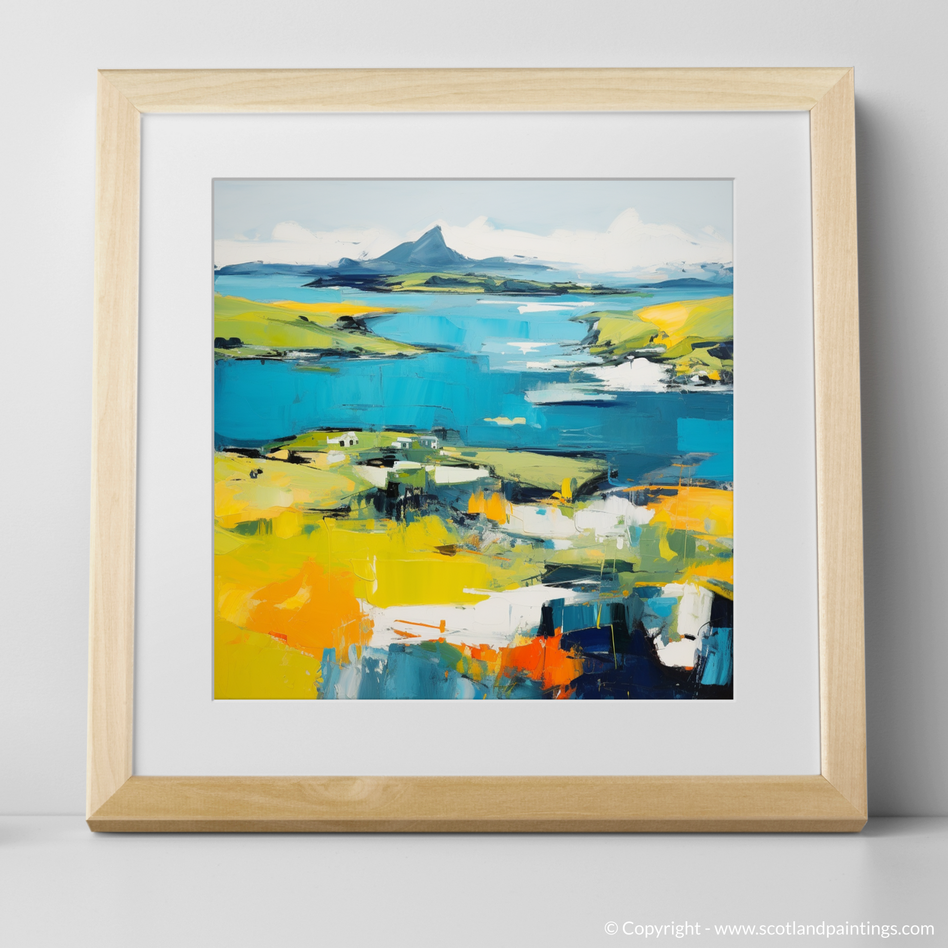 Art Print of Isle of Ulva, Inner Hebrides in summer with a natural frame