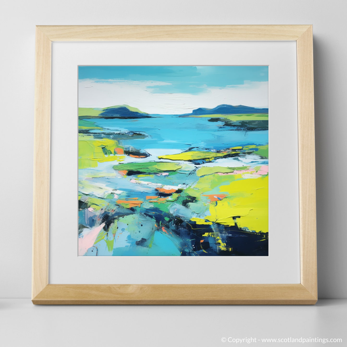 Art Print of Isle of Ulva, Inner Hebrides in summer with a natural frame