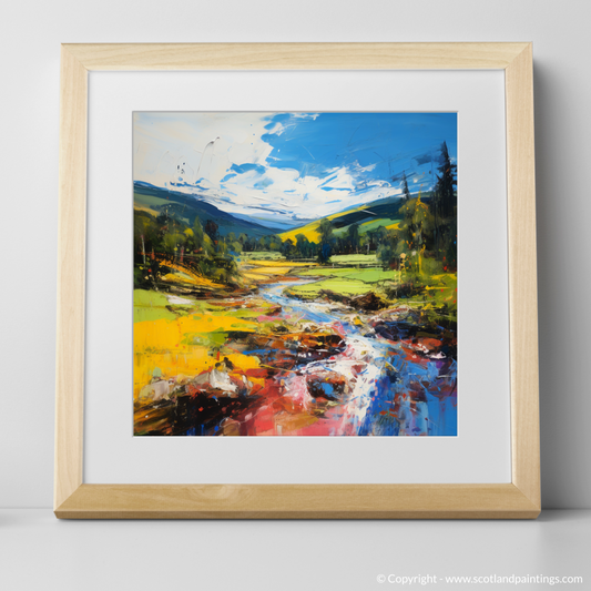 Art Print of Glen Tilt, Perthshire in summer with a natural frame