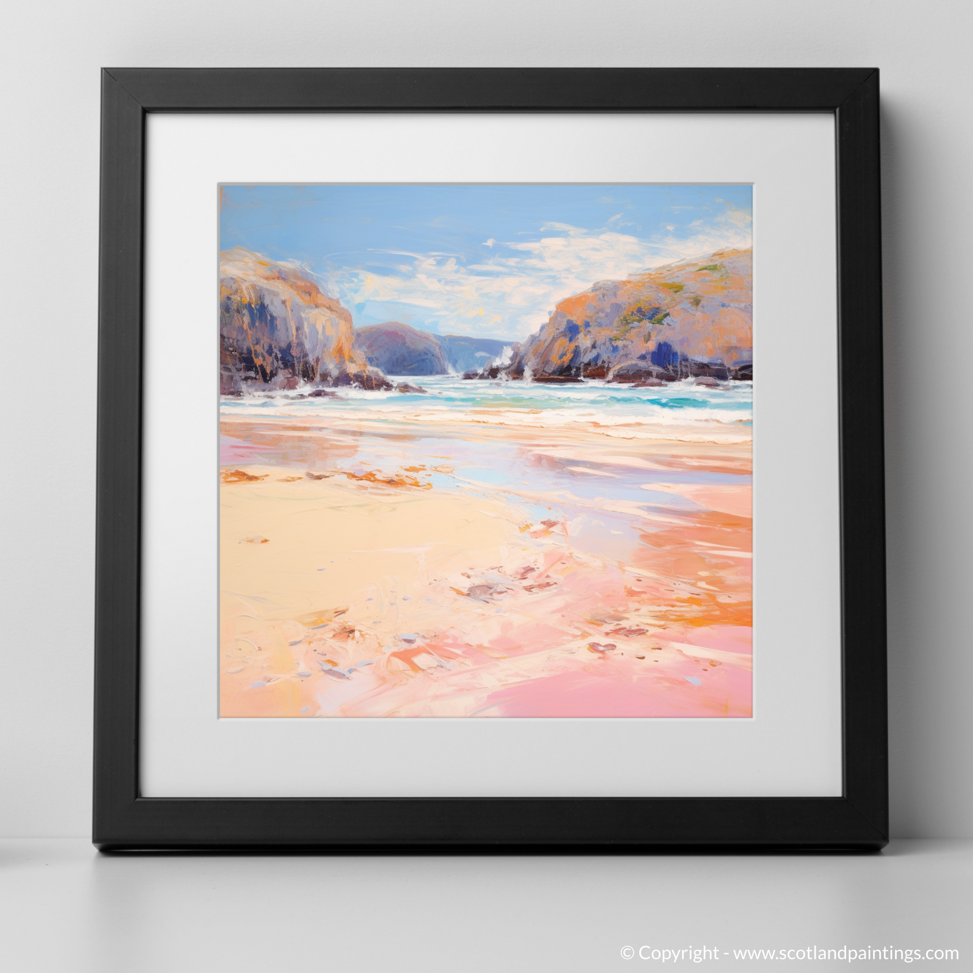 Art Print of Sandwood Bay, Sutherland in summer with a black frame