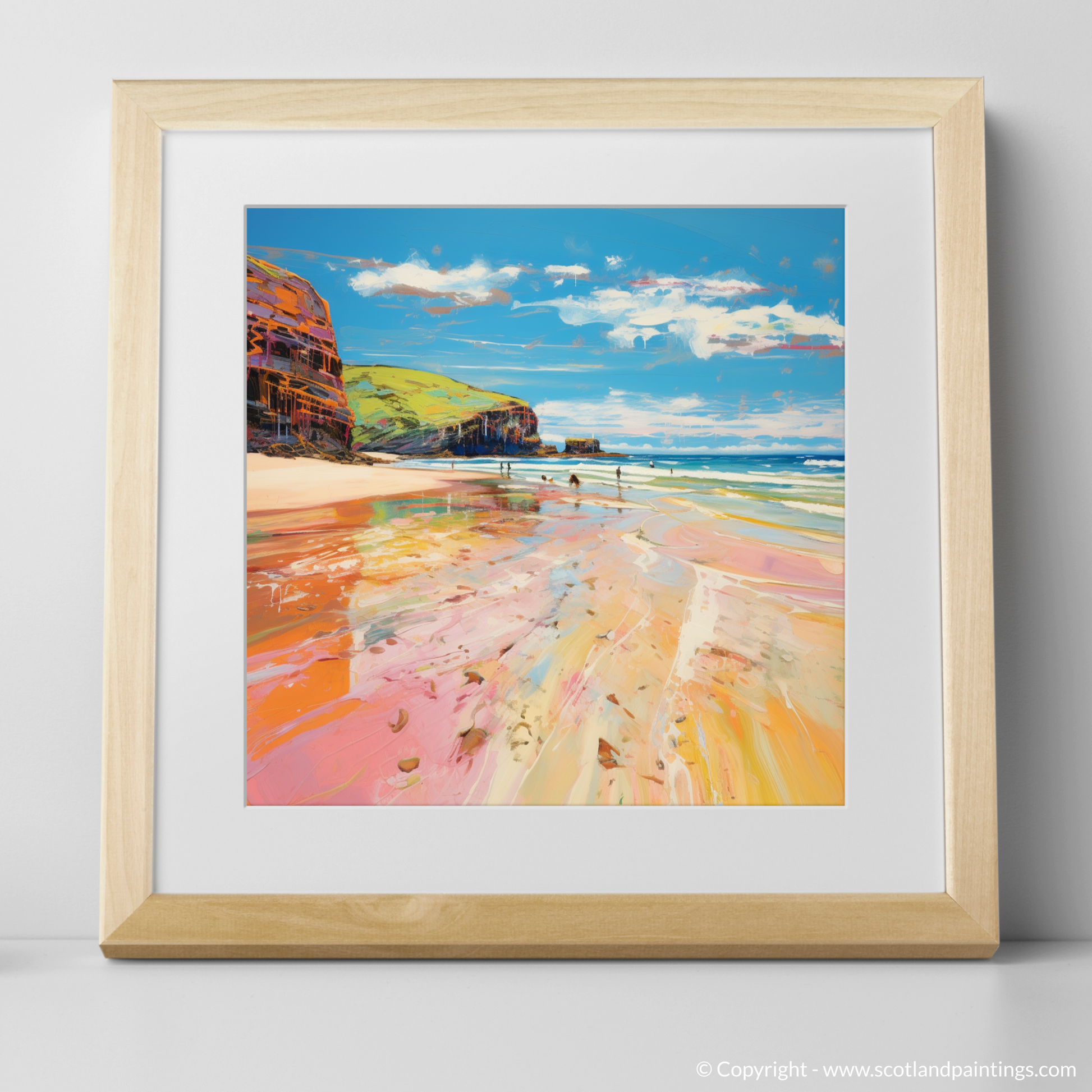 Art Print of Sandwood Bay, Sutherland in summer with a natural frame