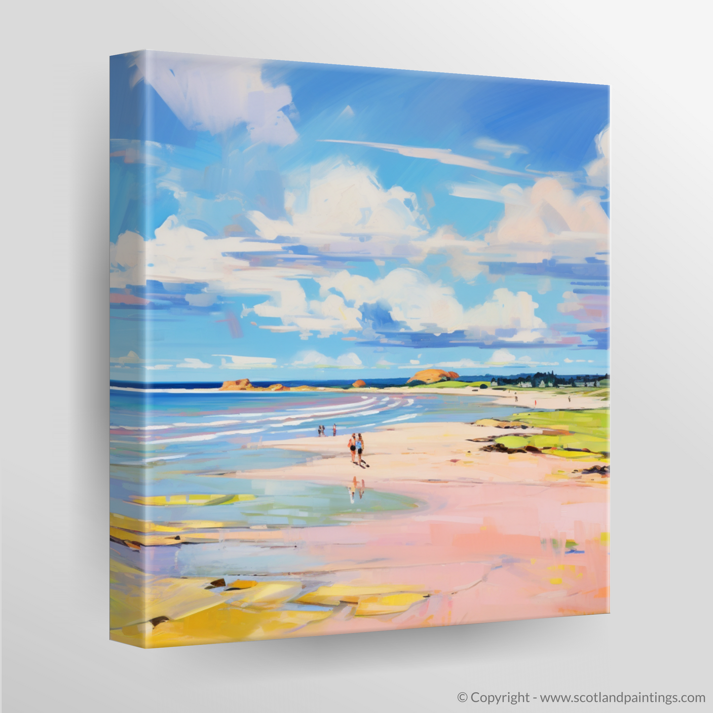 Canvas Print of Longniddry Beach, East Lothian in summer