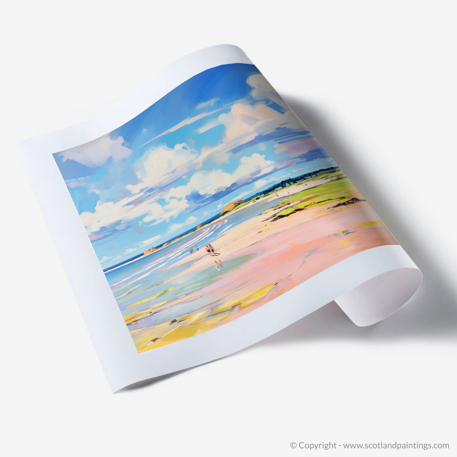 Art Print of Longniddry Beach, East Lothian in summer