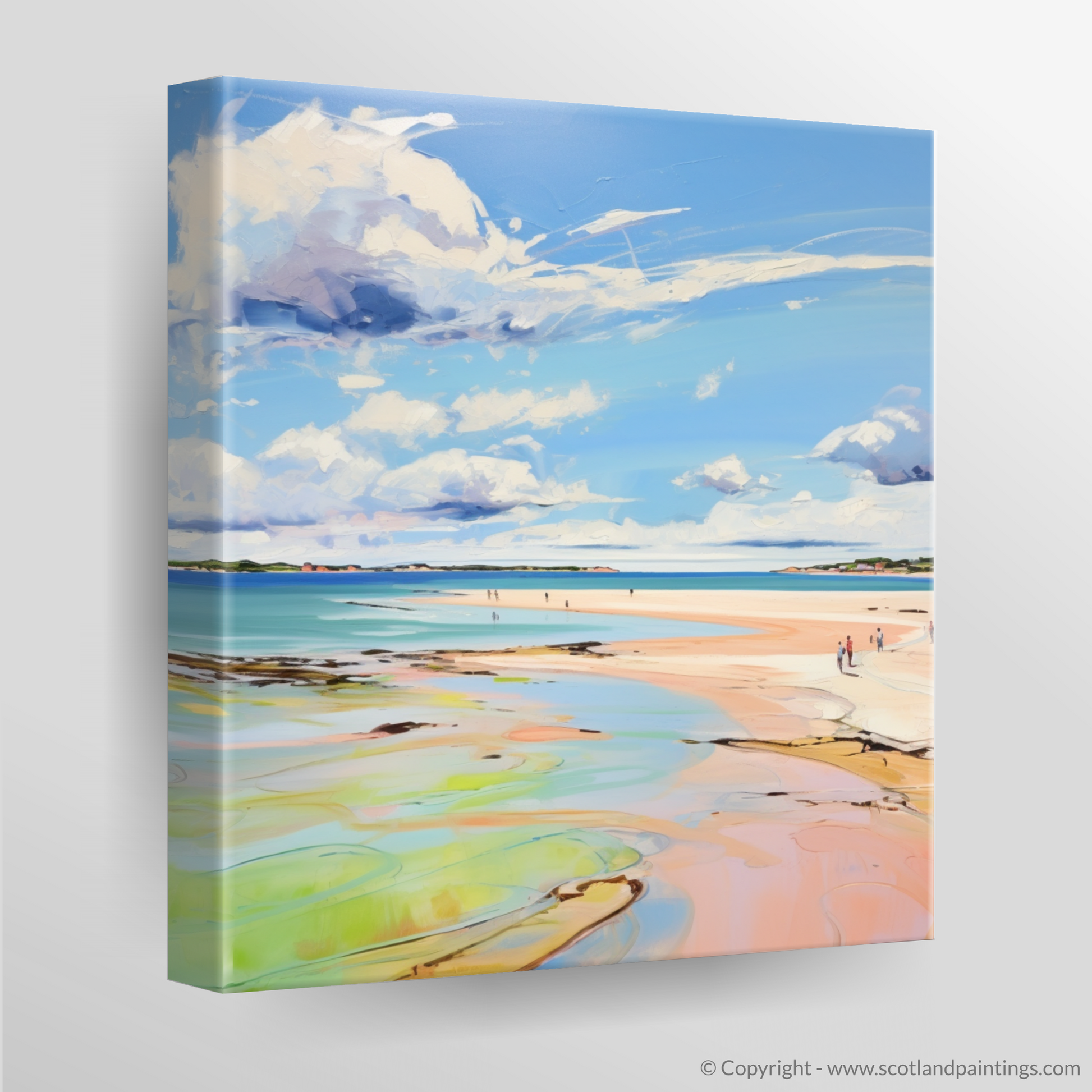 Canvas Print of Longniddry Beach, East Lothian in summer