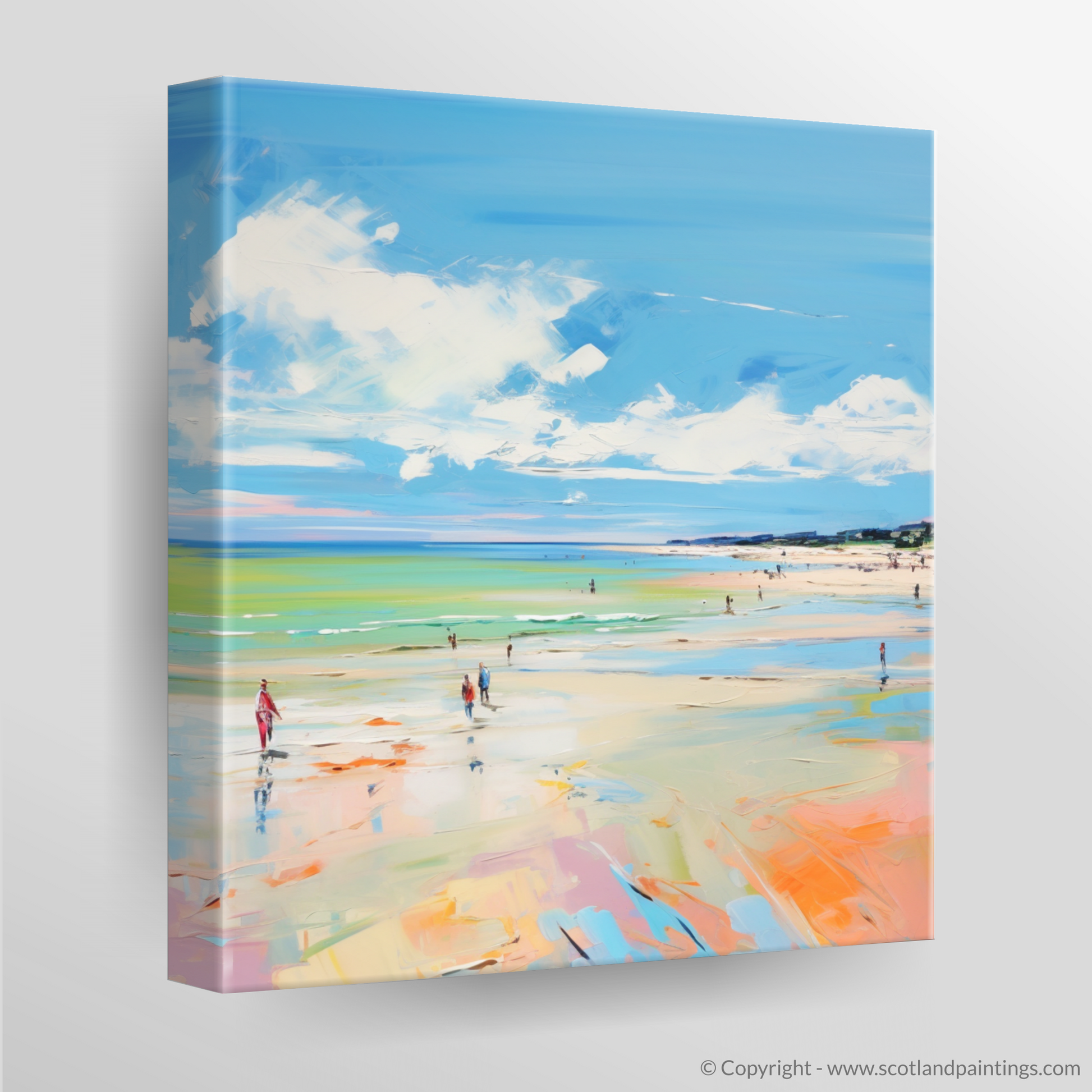 Canvas Print of Longniddry Beach, East Lothian in summer