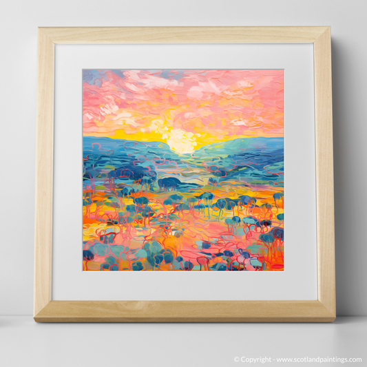 Art Print of Glenmore, Highlands in summer with a natural frame