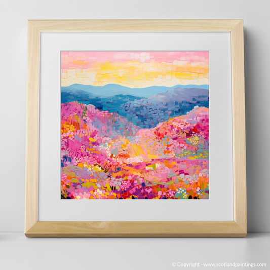 Art Print of Glenmore, Highlands in summer with a natural frame