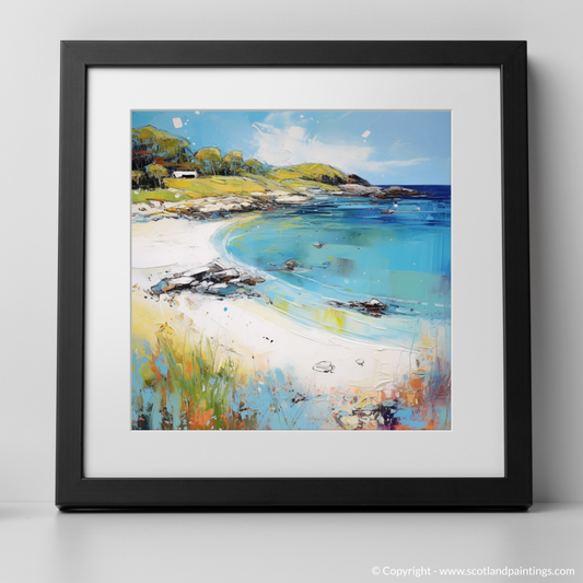 Art Print of Calgary Bay, Isle of Mull in summer with a black frame