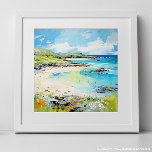 Art Print of Calgary Bay, Isle of Mull in summer with a white frame