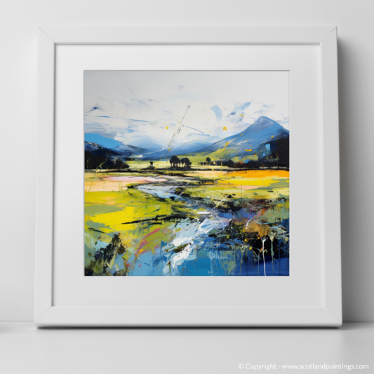 Art Print of Glen Esk, Angus in summer with a white frame