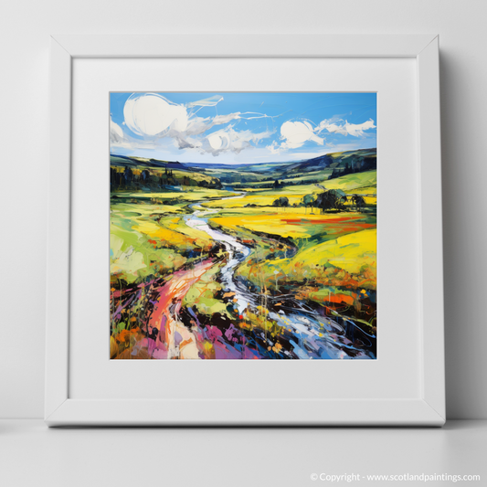 Art Print of Glen Esk, Angus in summer with a white frame