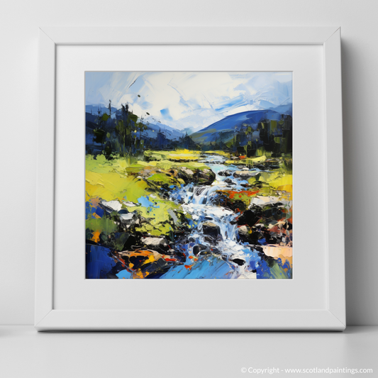 Art Print of Glen Esk, Angus in summer with a white frame