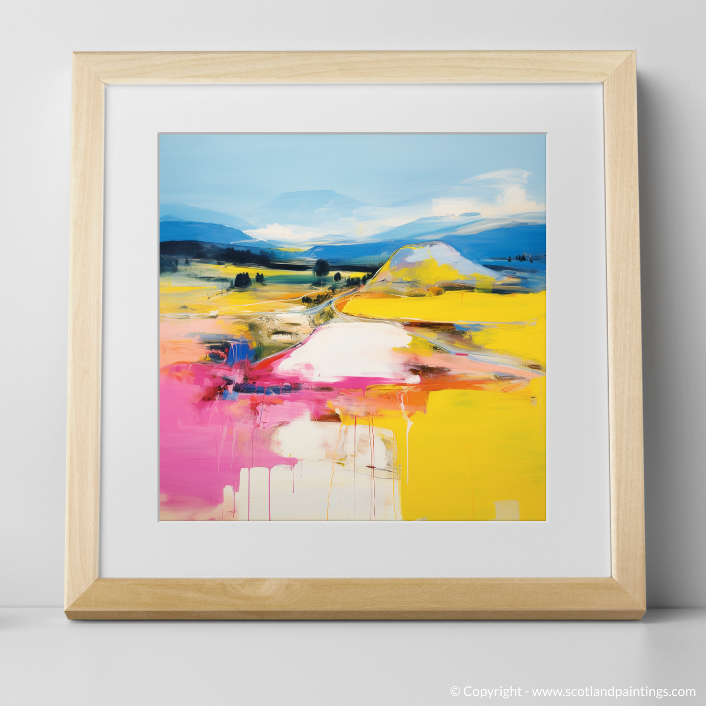 Art Print of Glenlivet, Moray in summer with a natural frame