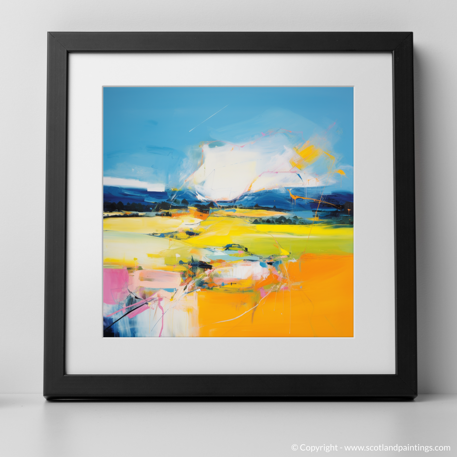 Art Print of Glenlivet, Moray in summer with a black frame