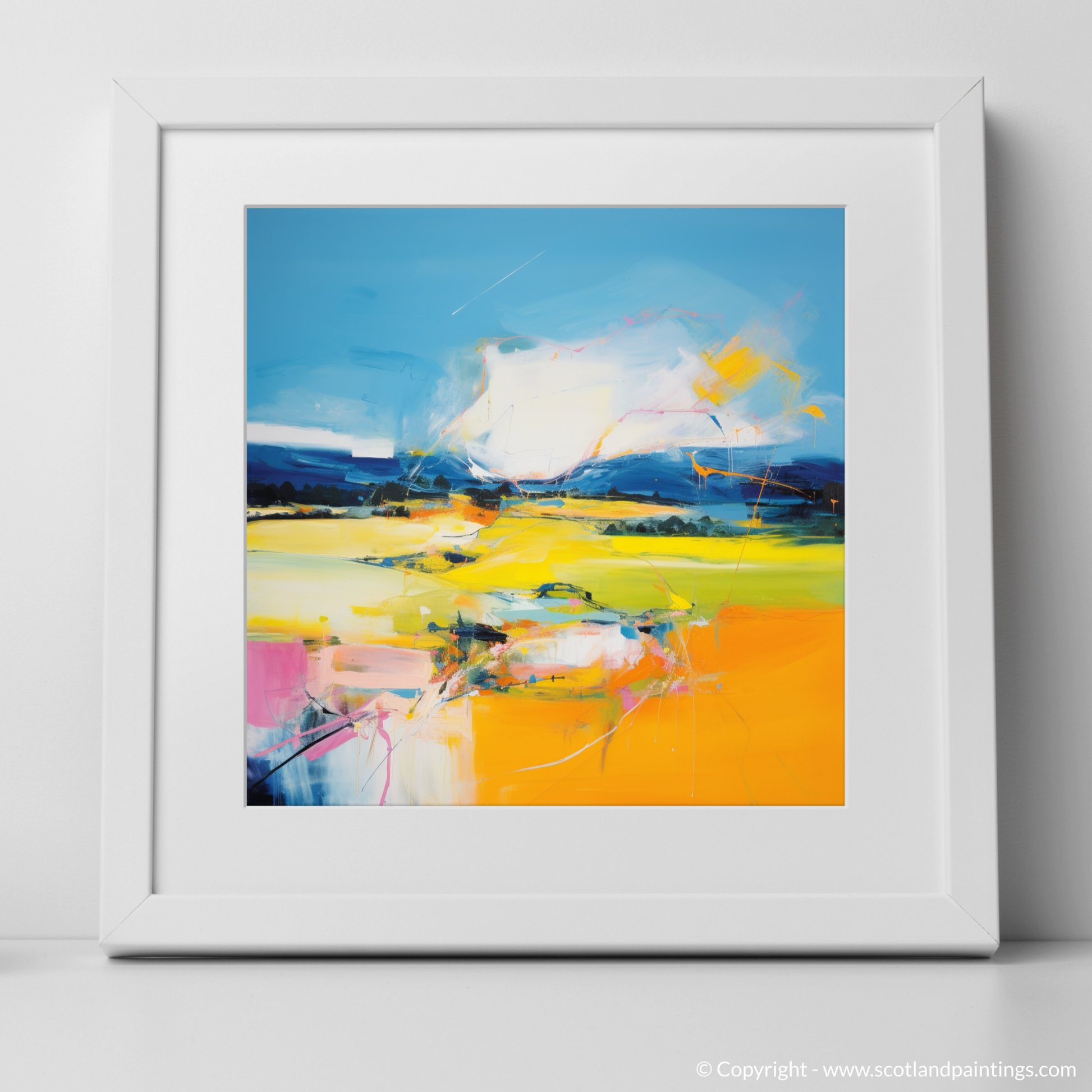 Art Print of Glenlivet, Moray in summer with a white frame