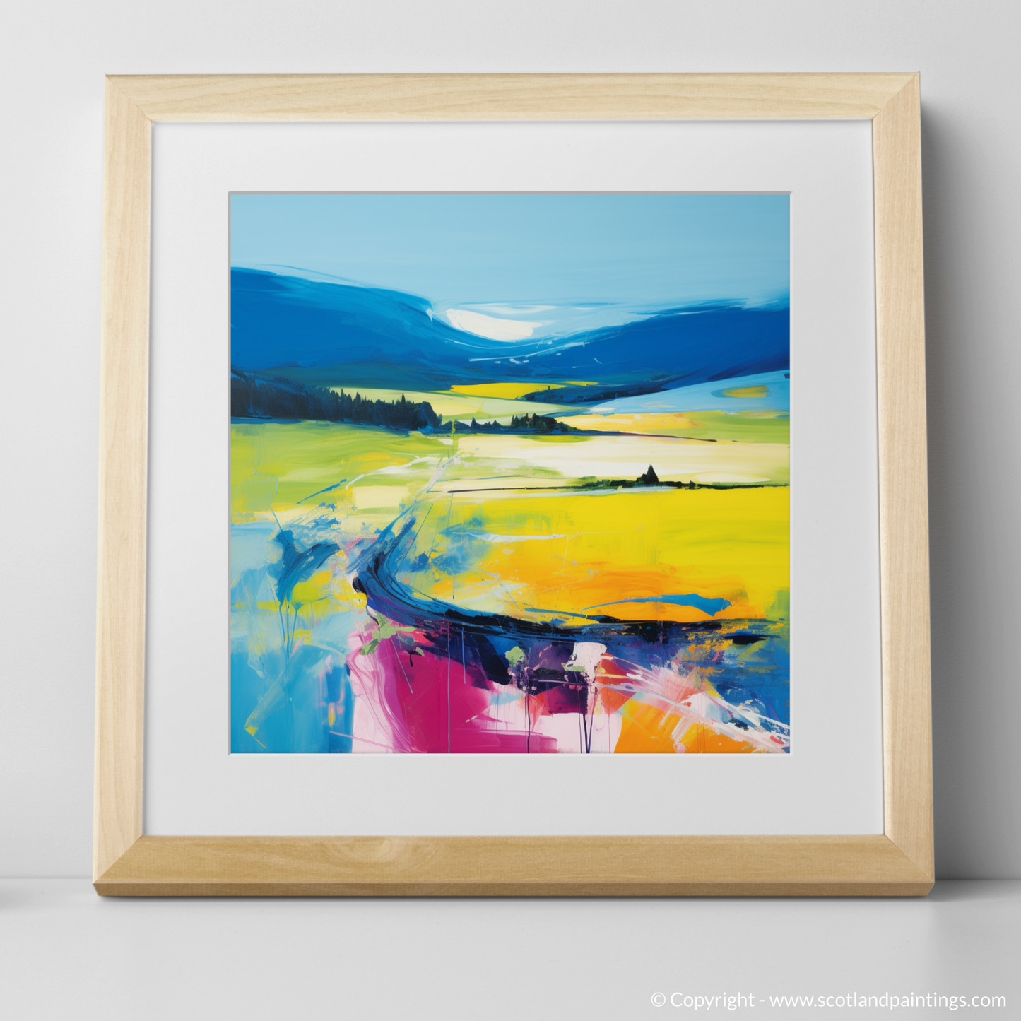 Art Print of Glenlivet, Moray in summer with a natural frame