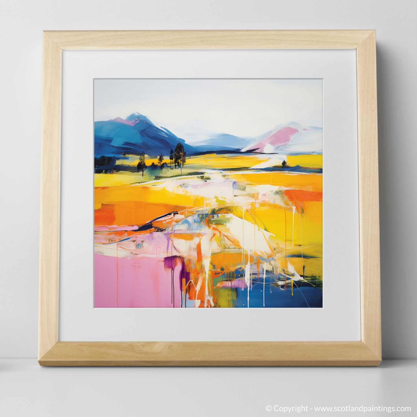 Art Print of Glenlivet, Moray in summer with a natural frame