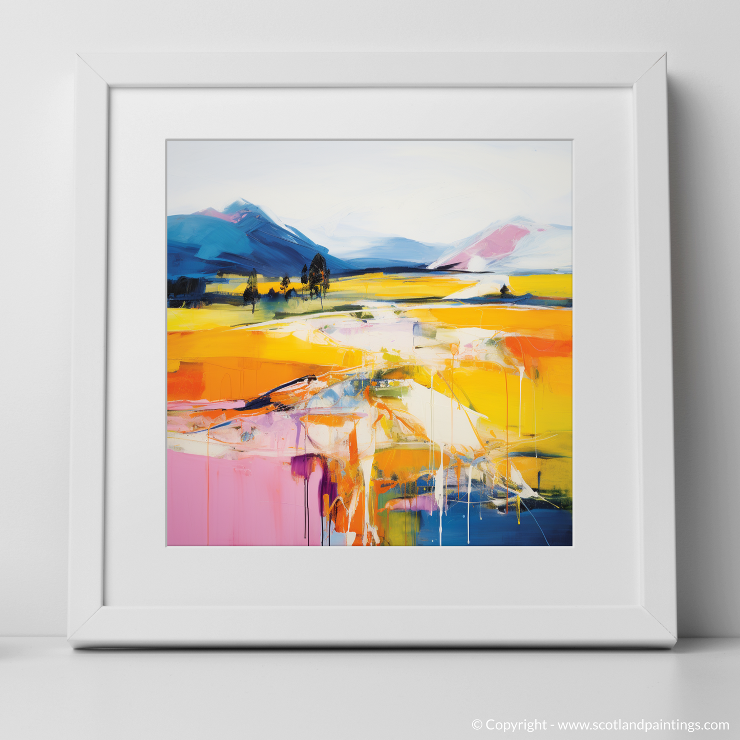 Art Print of Glenlivet, Moray in summer with a white frame