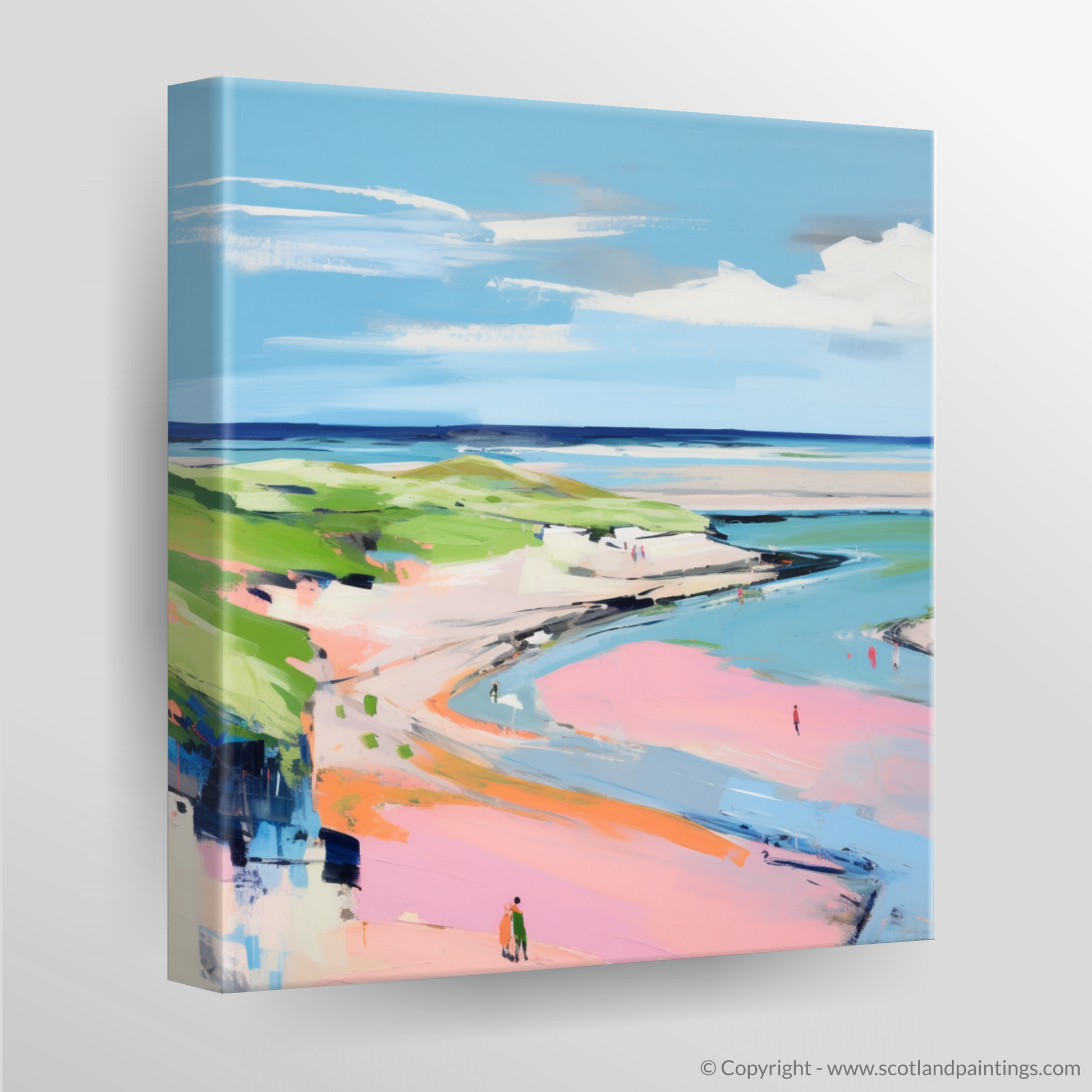 Canvas Print of St Cyrus Beach, Aberdeenshire in summer