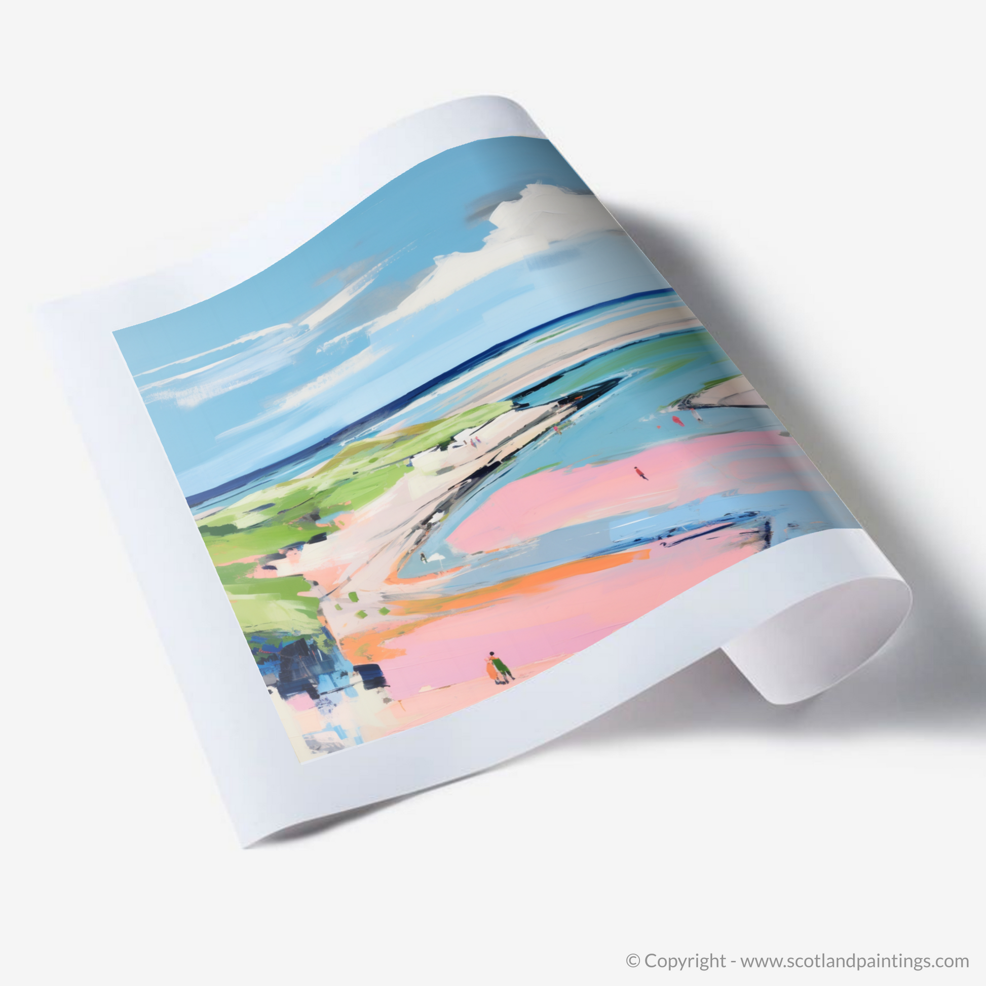 Art Print of St Cyrus Beach, Aberdeenshire in summer