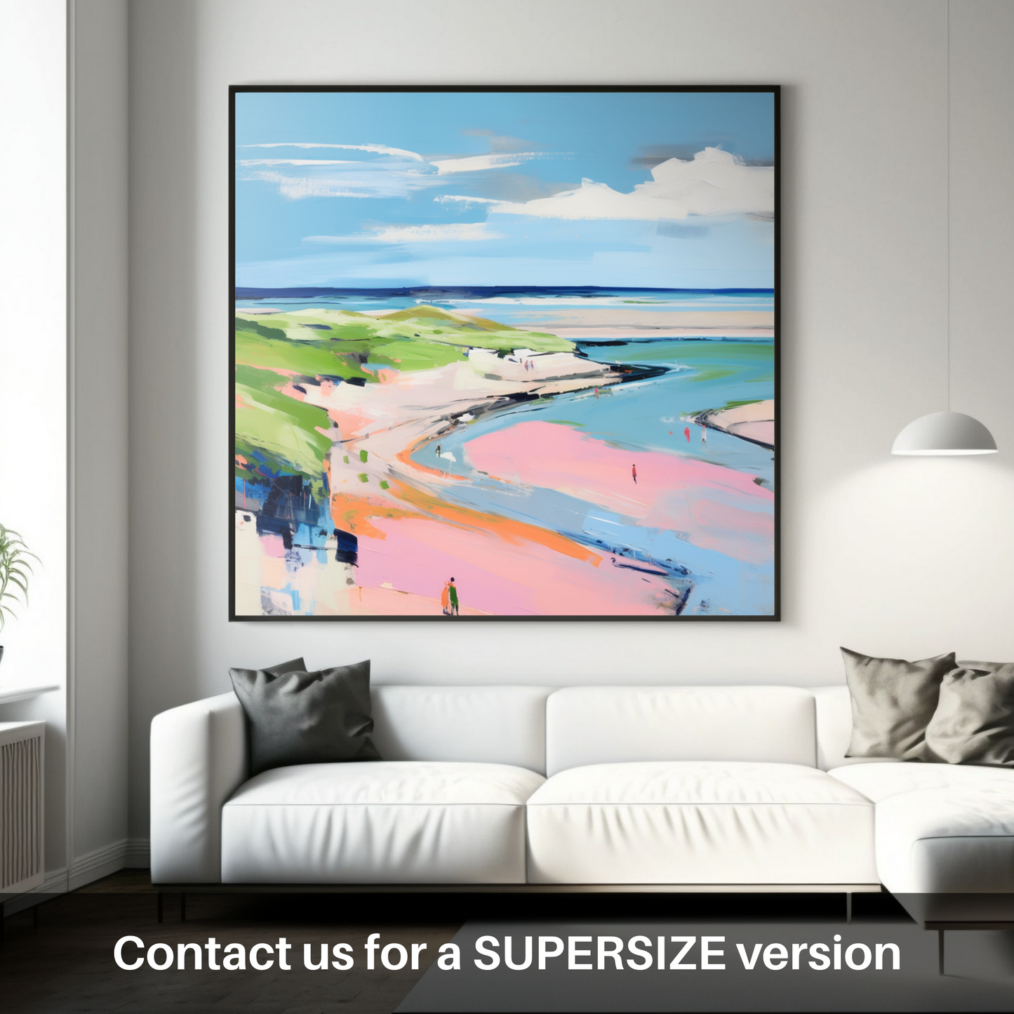 Huge supersize print of St Cyrus Beach, Aberdeenshire in summer