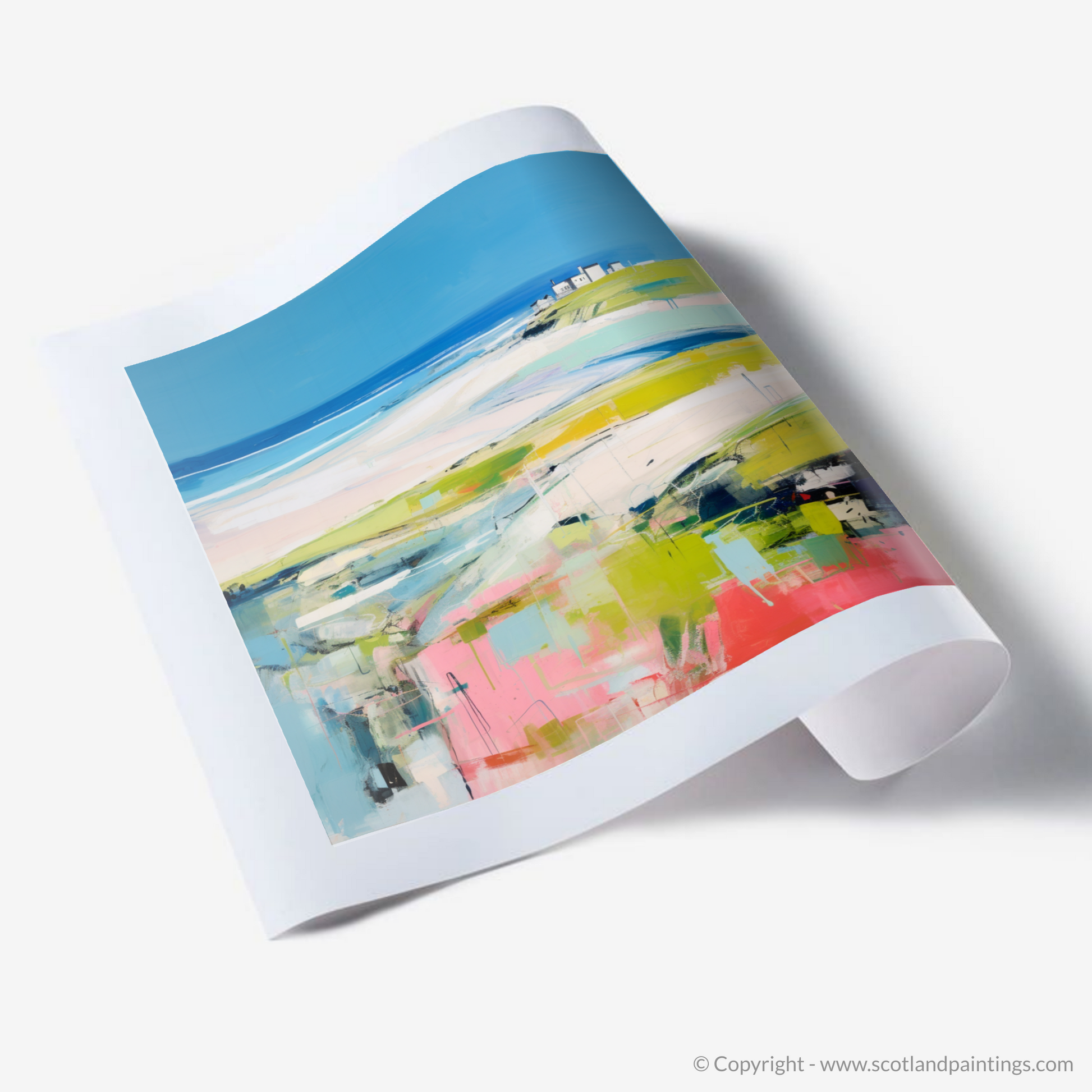 Art Print of St Cyrus Beach, Aberdeenshire in summer