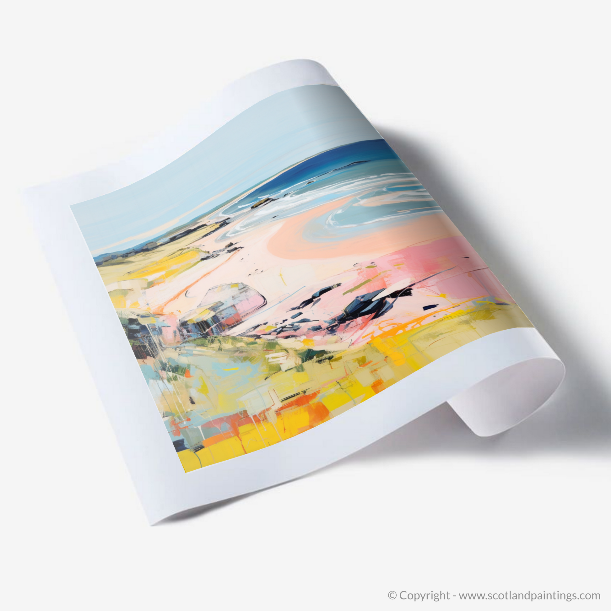 Art Print of St Cyrus Beach, Aberdeenshire in summer