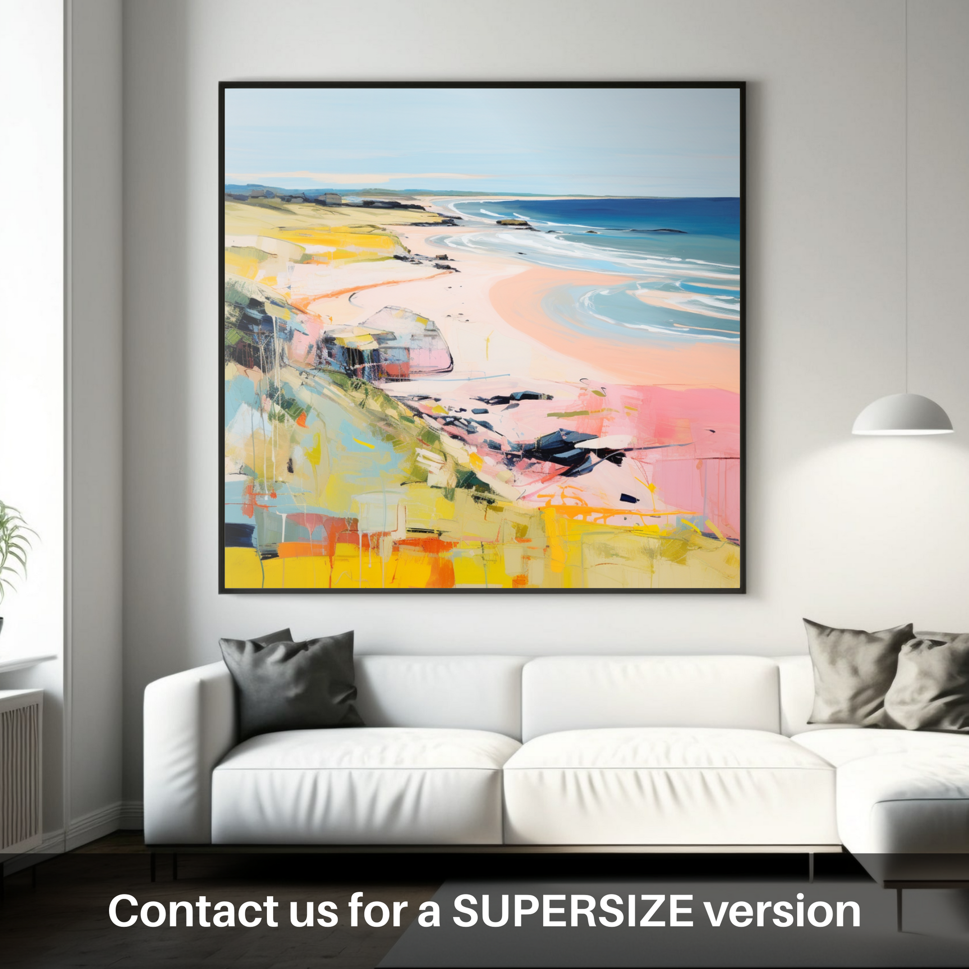 Huge supersize print of St Cyrus Beach, Aberdeenshire in summer