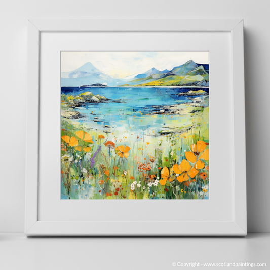 Art Print of Isle of Raasay, Inner Hebrides in summer with a white frame