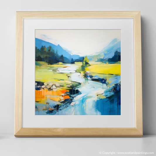 Art Print of River Garry, Highlands in summer with a natural frame