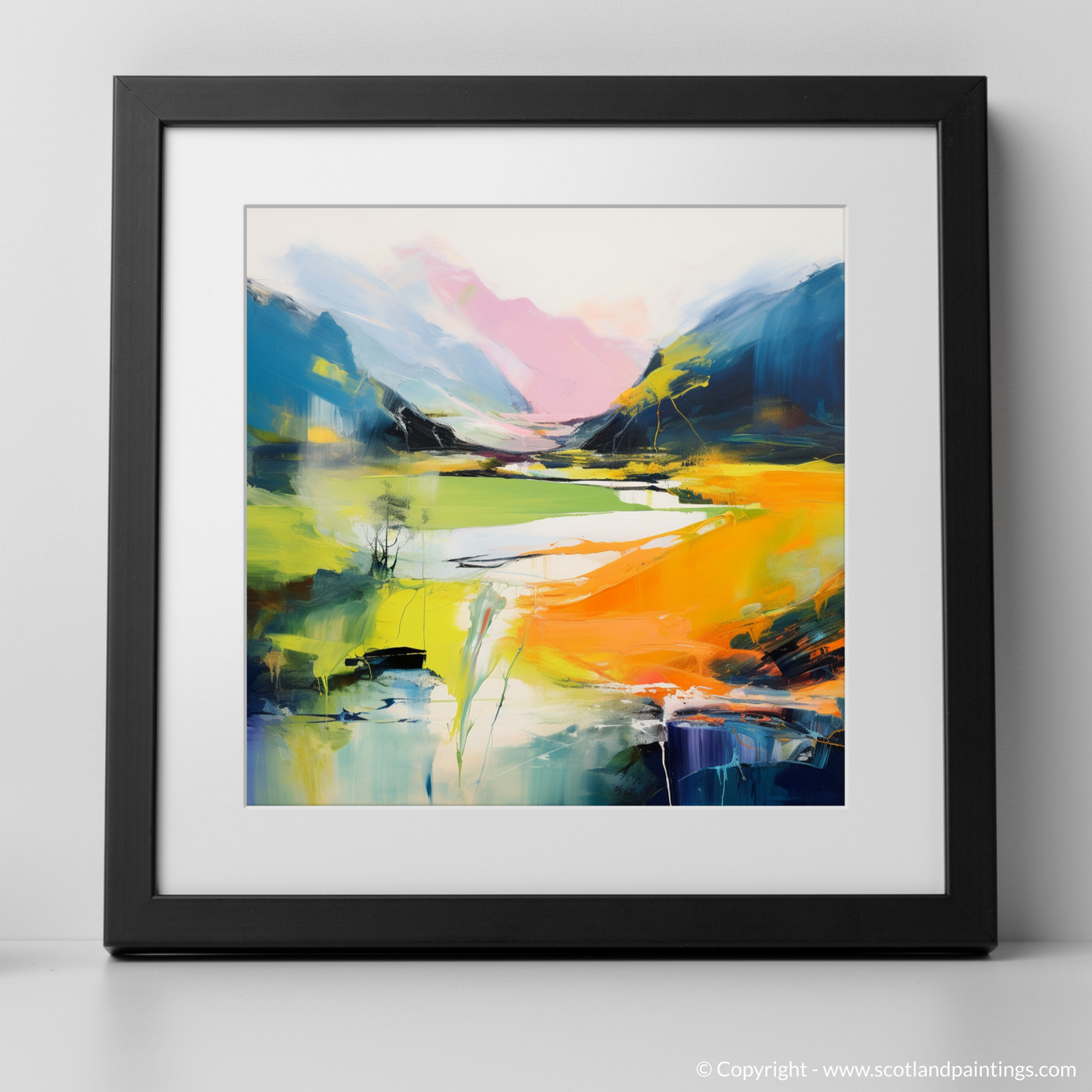 Painting and Art Print of River Garry, Highlands in summer. Summer Rhapsody: River Garry Highlands.