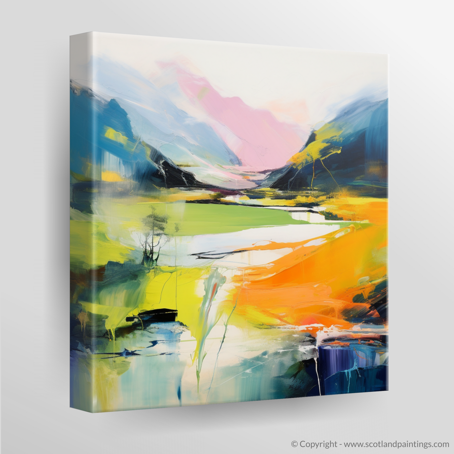 Painting and Art Print of River Garry, Highlands in summer. Summer Rhapsody: River Garry Highlands.