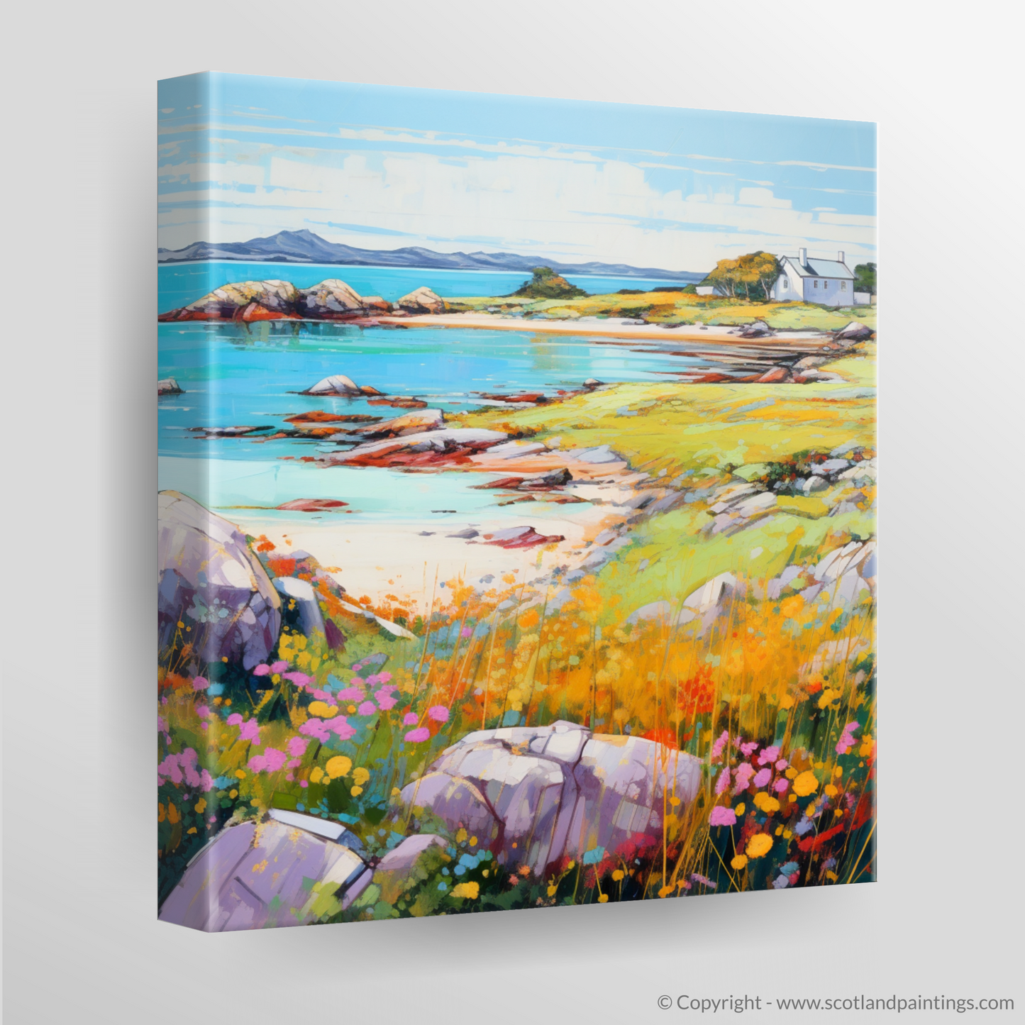 Painting and Art Print of Isle of Iona, Inner Hebrides in summer. Summer Serenity on Isle of Iona.