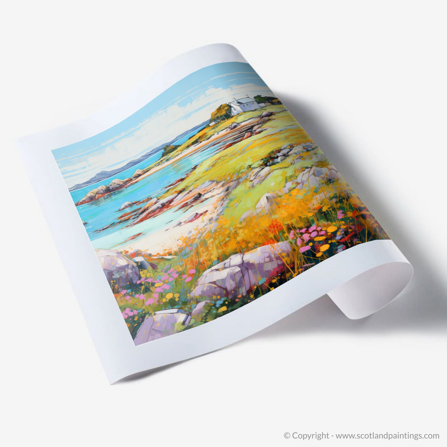 Painting and Art Print of Isle of Iona, Inner Hebrides in summer. Summer Serenity on Isle of Iona.