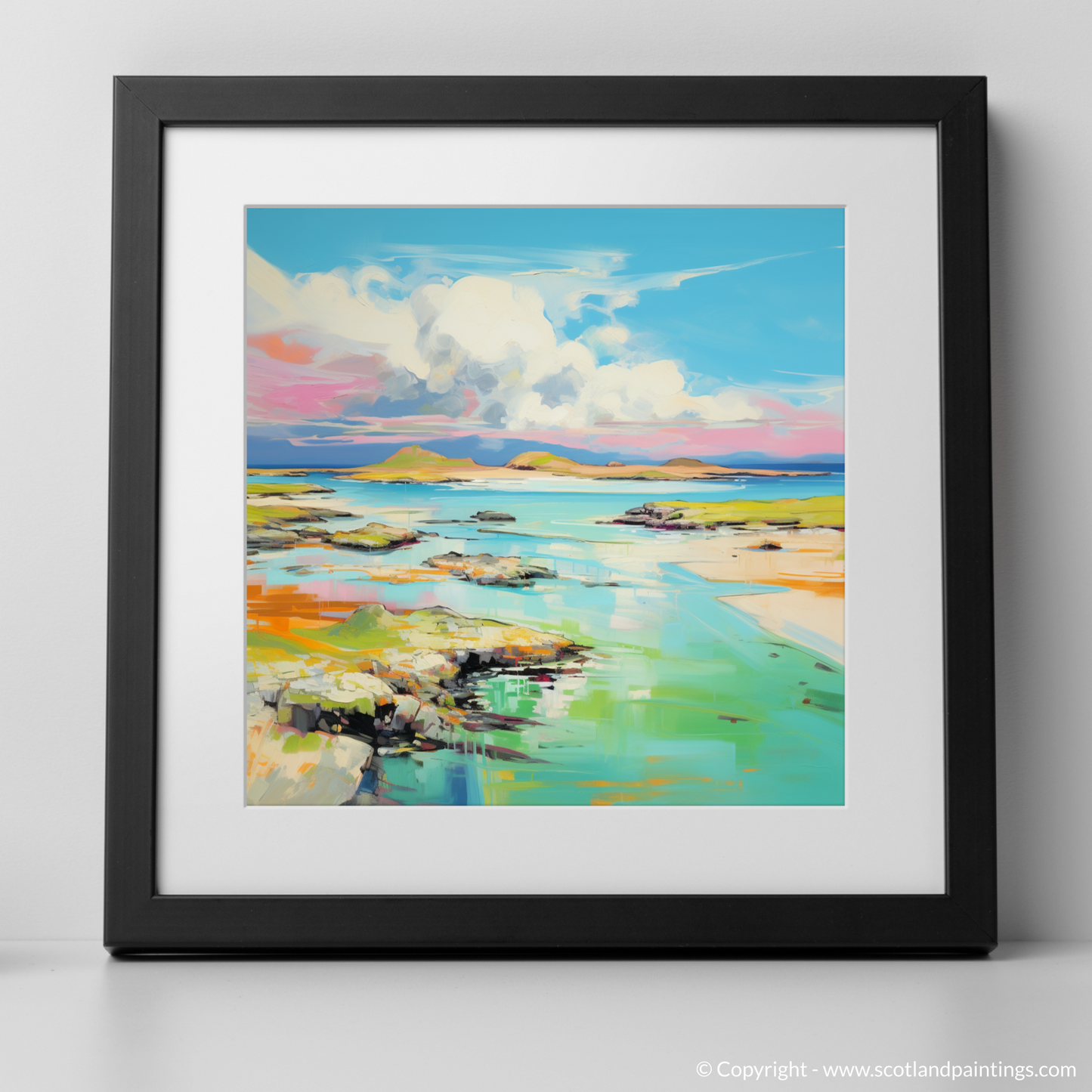 Art Print of Isle of Jura, Inner Hebrides in summer with a black frame