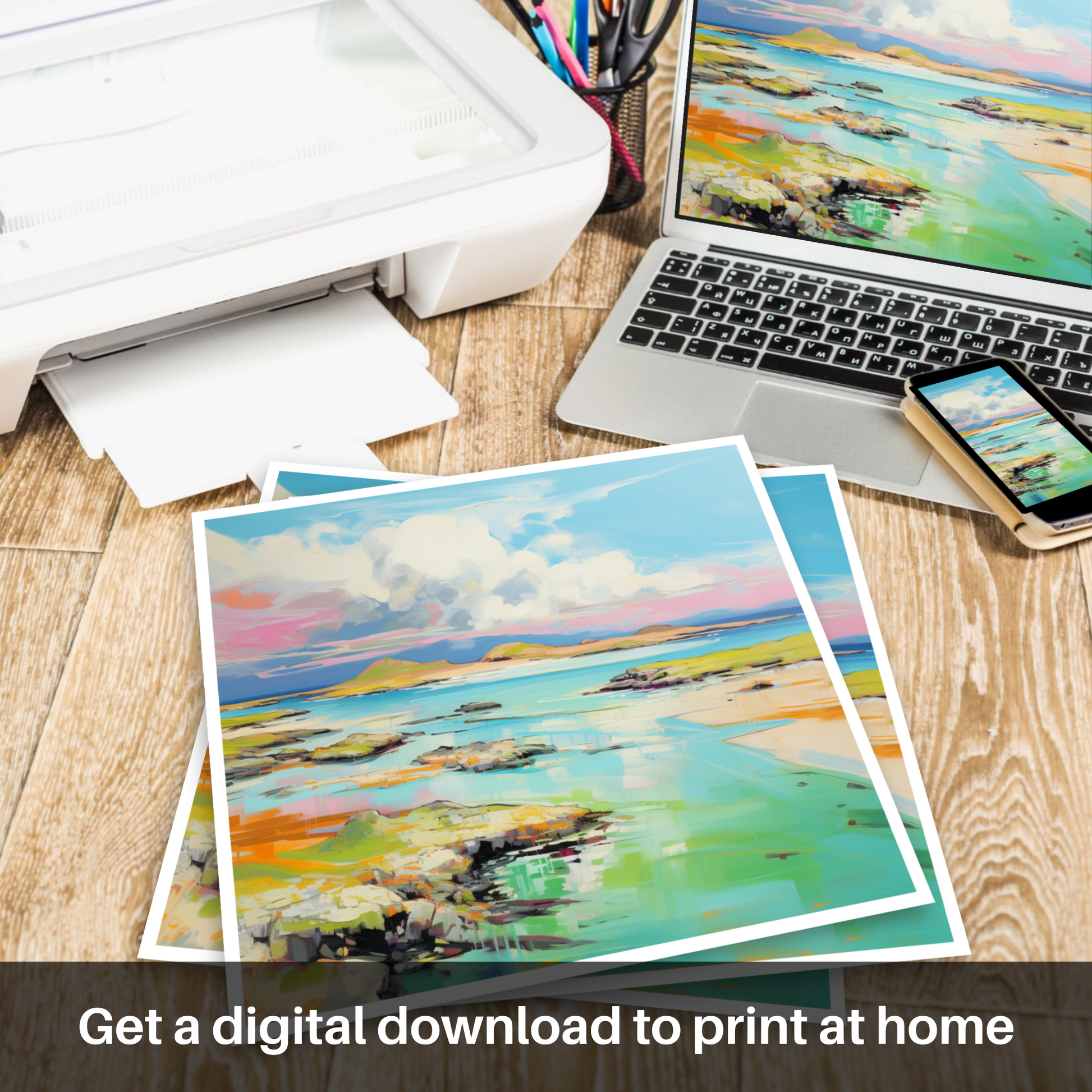 Downloadable and printable picture of Isle of Jura, Inner Hebrides in summer