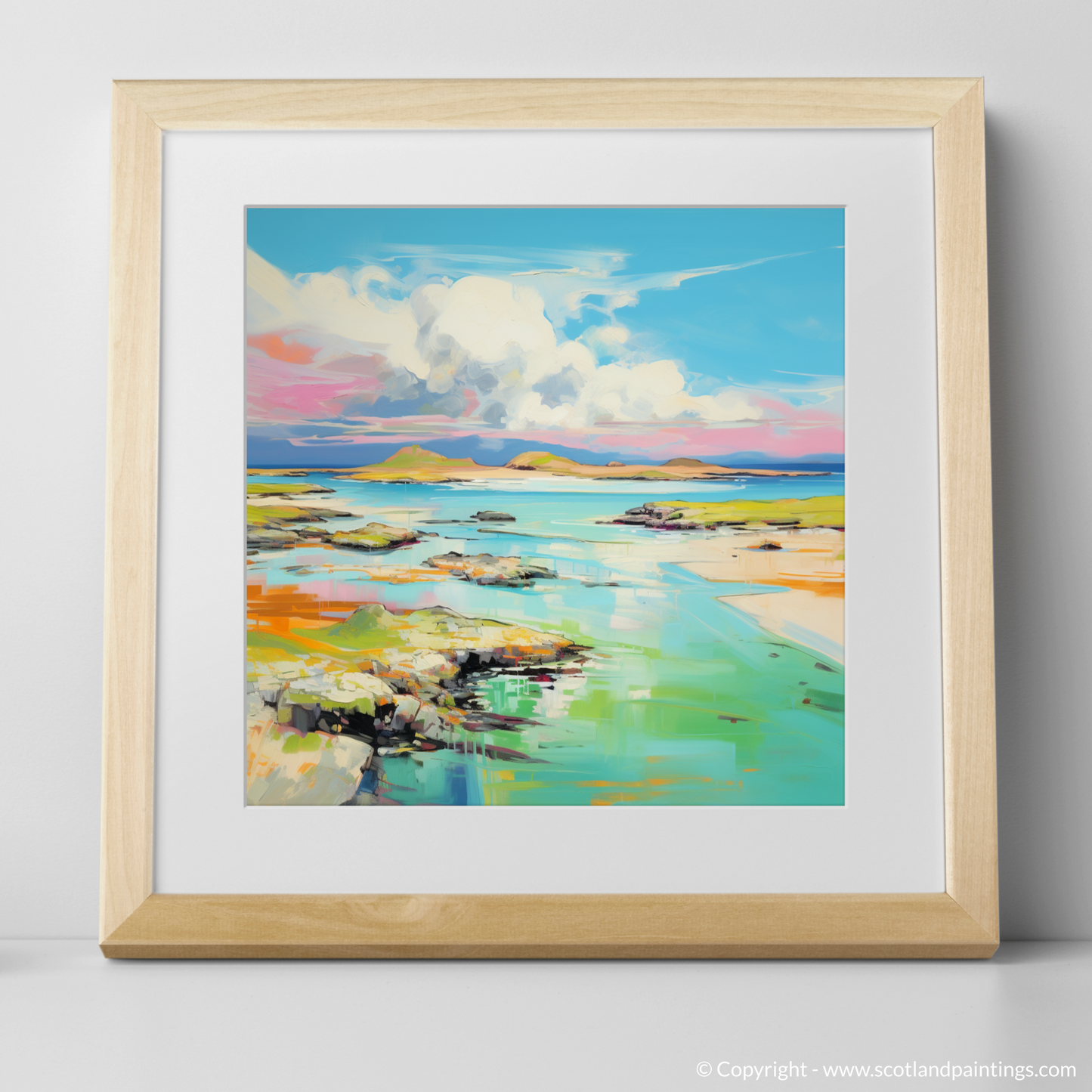 Art Print of Isle of Jura, Inner Hebrides in summer with a natural frame