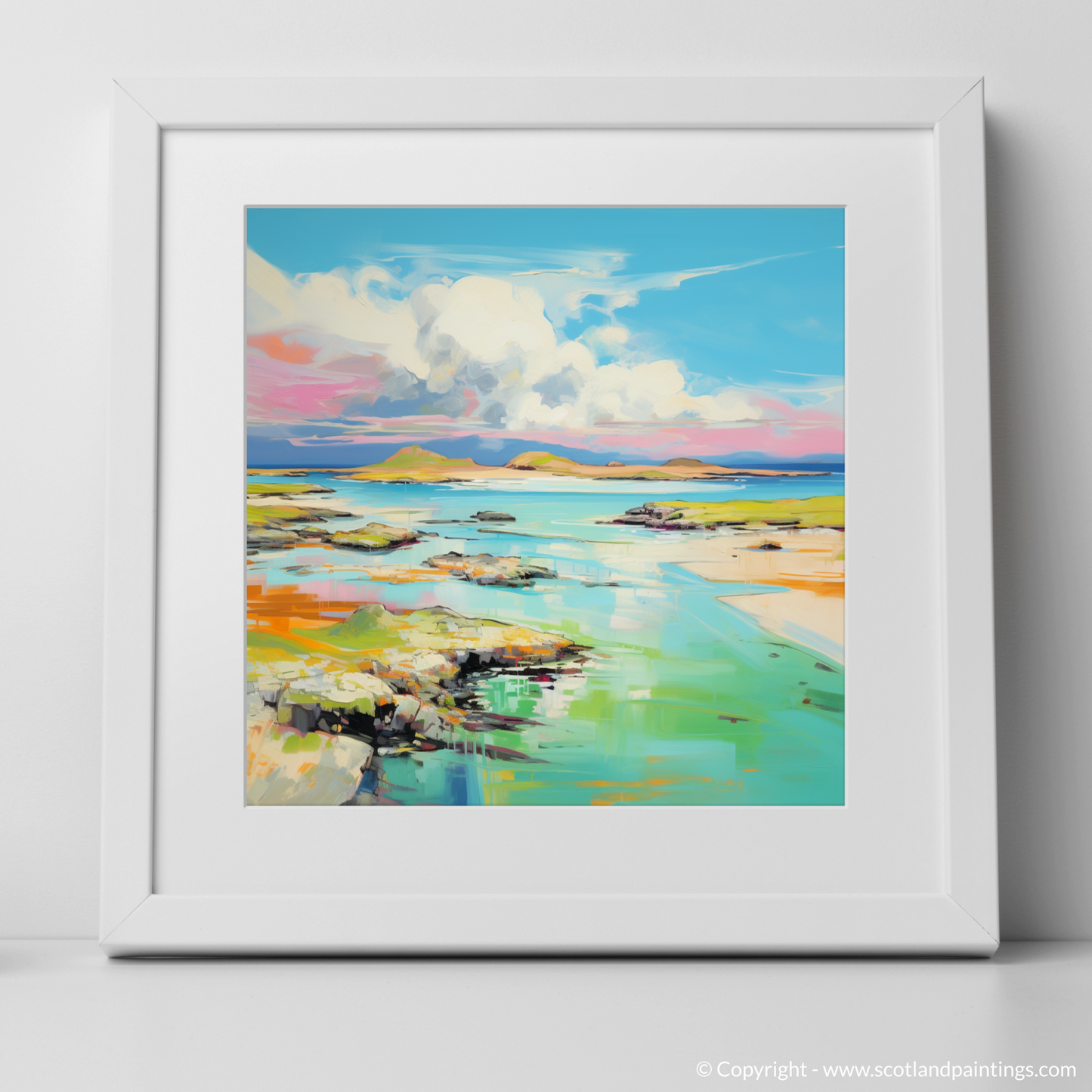 Art Print of Isle of Jura, Inner Hebrides in summer with a white frame