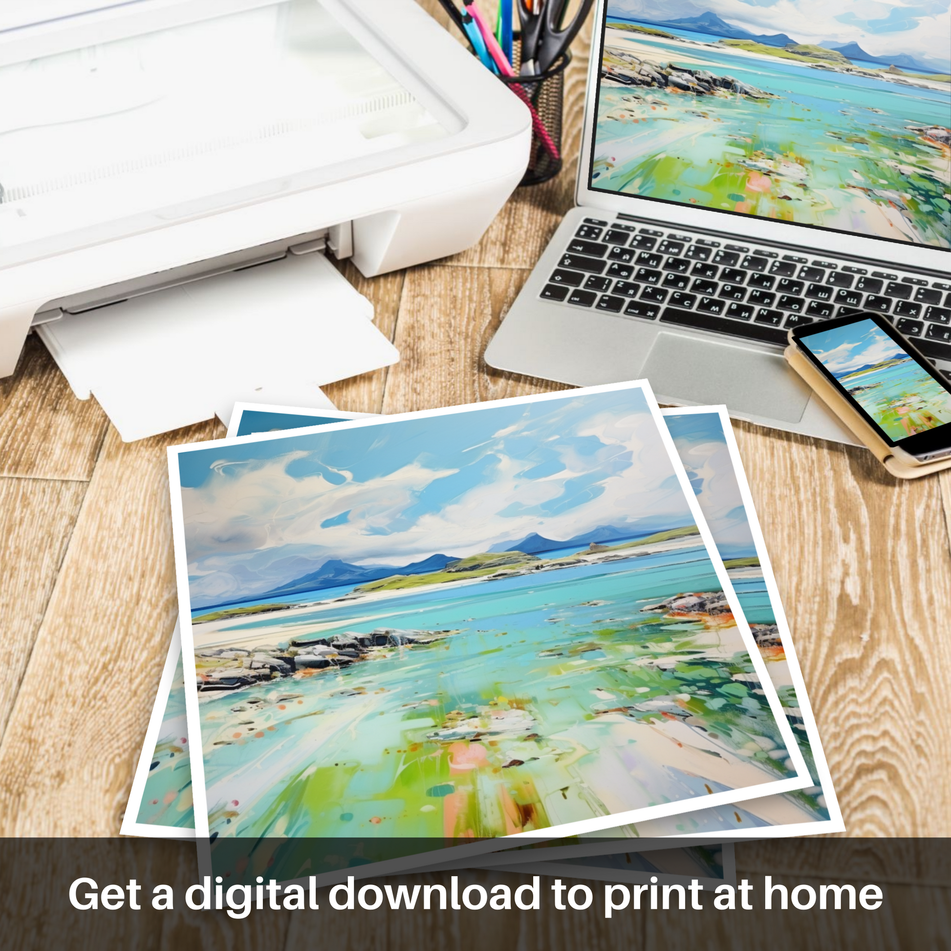 Downloadable and printable picture of Isle of Jura, Inner Hebrides in summer