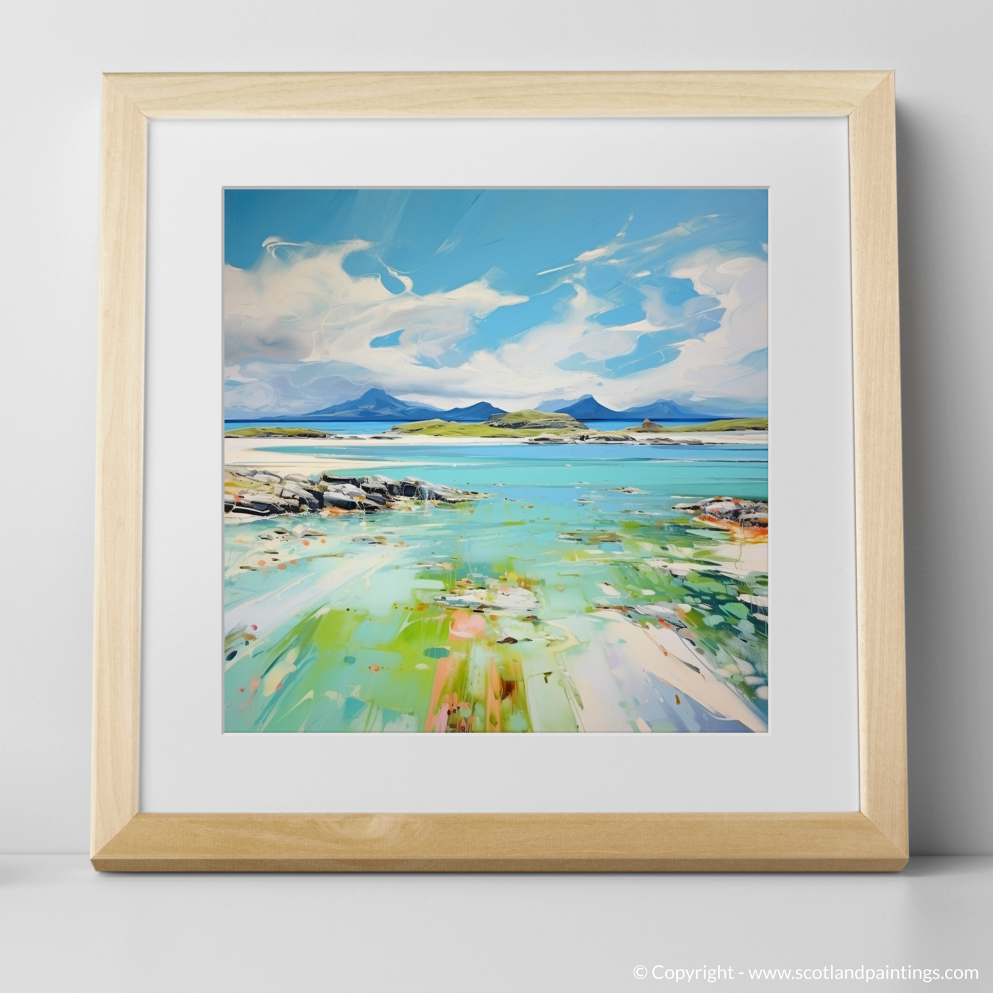 Art Print of Isle of Jura, Inner Hebrides in summer with a natural frame