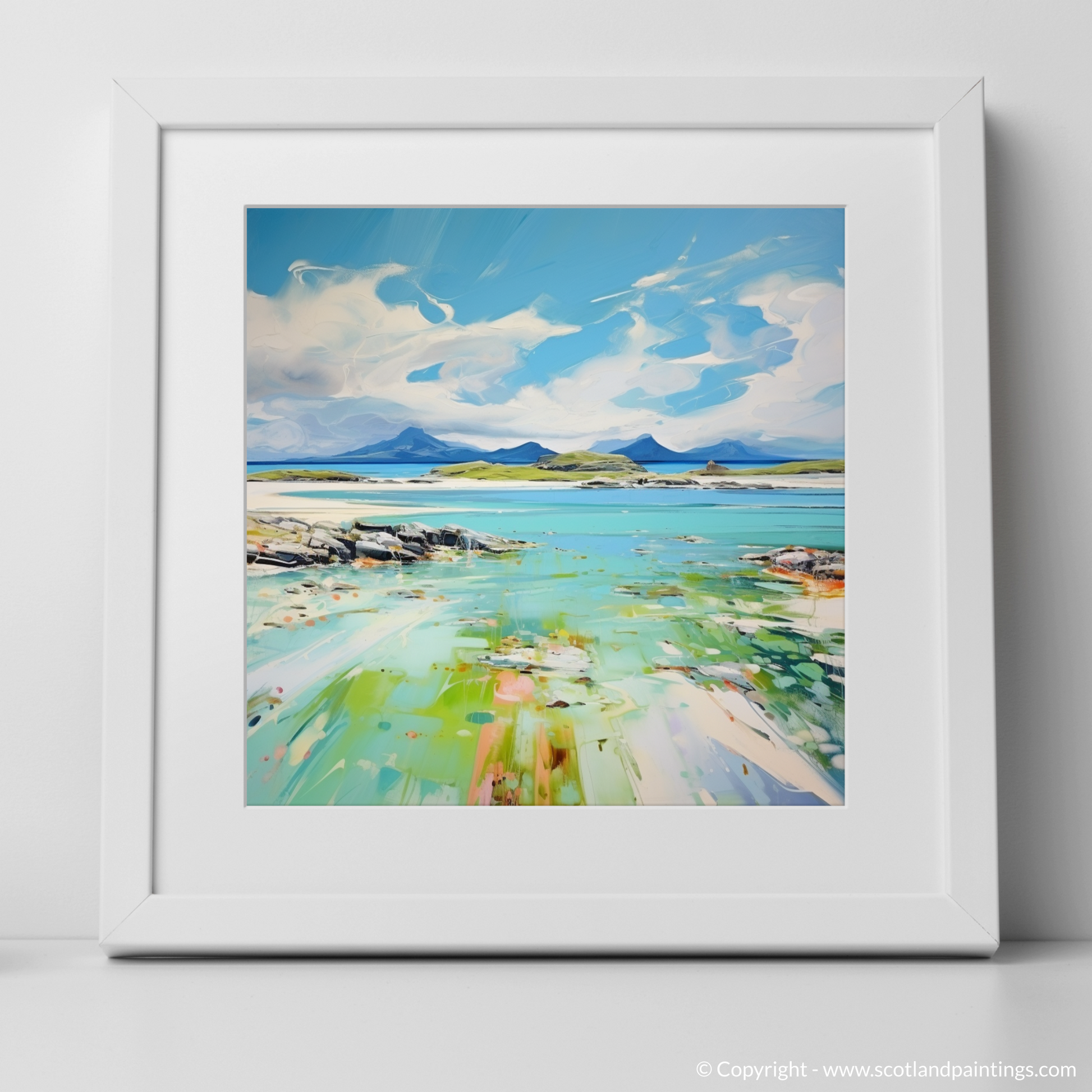 Art Print of Isle of Jura, Inner Hebrides in summer with a white frame