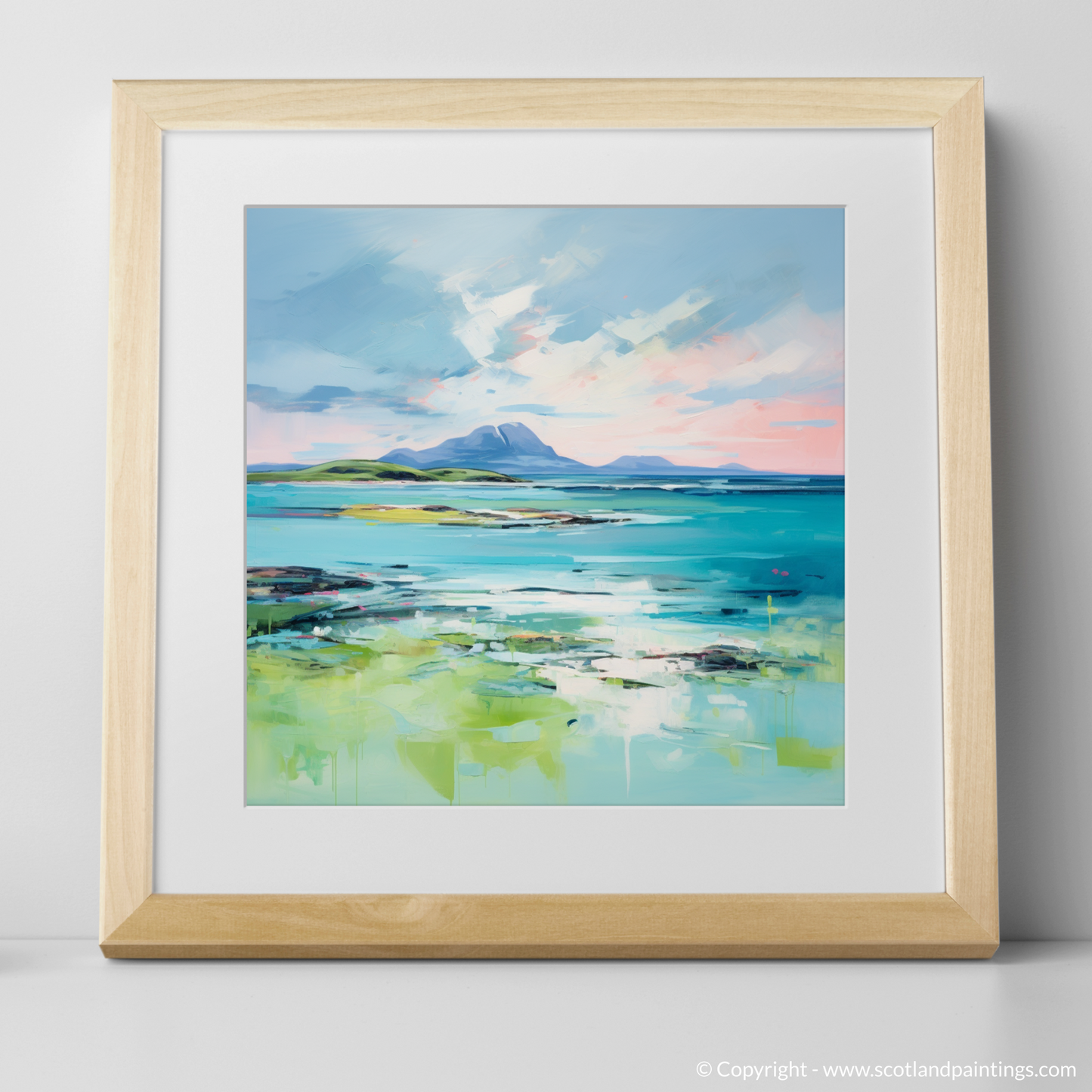 Art Print of Isle of Jura, Inner Hebrides in summer with a natural frame