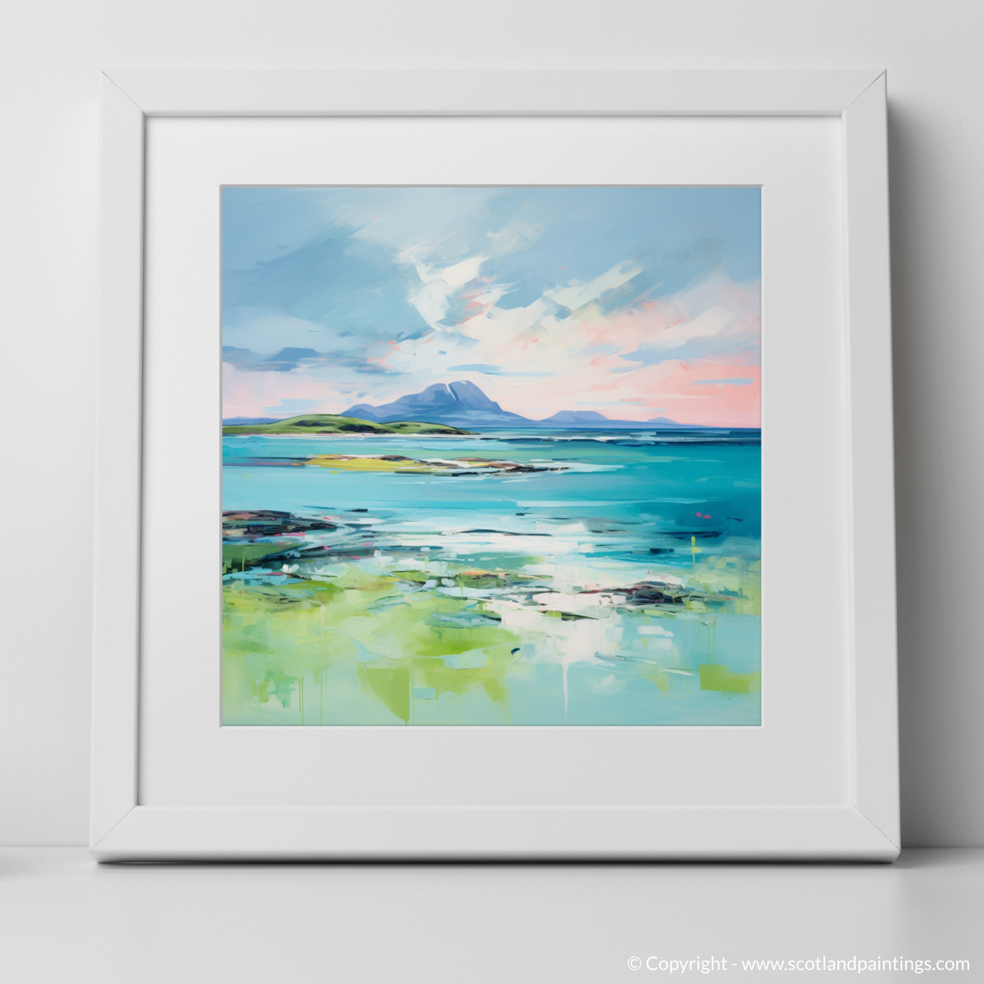 Art Print of Isle of Jura, Inner Hebrides in summer with a white frame